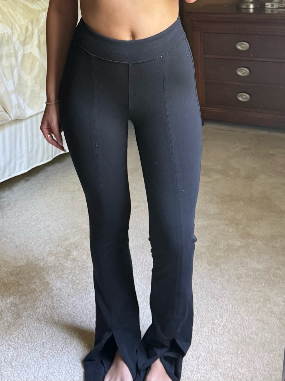 Alo Yoga High-Rise Black Flared Leggings - Women's Pants